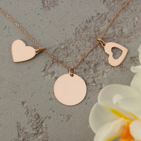 Bratara cu Inimioara aur galben 14K