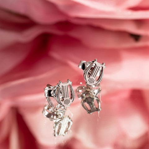 14K white gold Harpa earrings