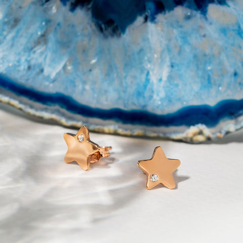 18K rose gold Star earrings