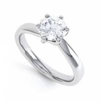 Round Brilliant Cut 0.50ct Diamond Engagement Ring 6 Claw- London Collection