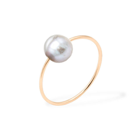 14K Rose Gold Pearl Ring
