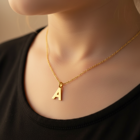 Pandant Litera A aur galben 14K
