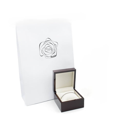 Inel Eternity cu safire 5.15ct din aur alb de 18k