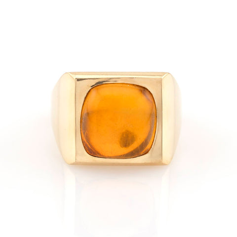 Inel signet cu chihlimbar 1.56ct din aur galben 18k
