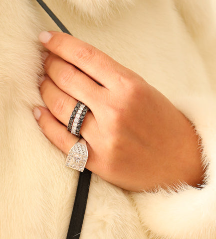Inel Eternity cu 21 diamante 1.66ct din aur alb de 18k