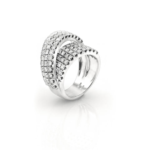 18K white gold engagement ring with morganite and diamonds 0.64ct