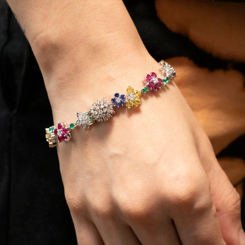 Tennis bracelet with 1.50ct black diamonds in 18K gold