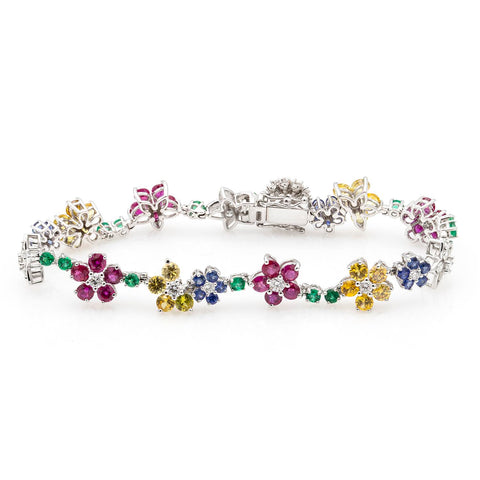 Tennis bracelet with 1.50ct black diamonds in 18K gold
