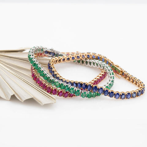 Tennis bracelet with 1.50ct black diamonds in 18K gold