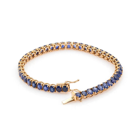 Tennis bracelet with 1.50ct black diamonds in 18K gold