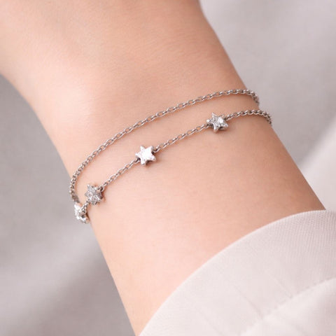 Simple 14K white gold bracelet