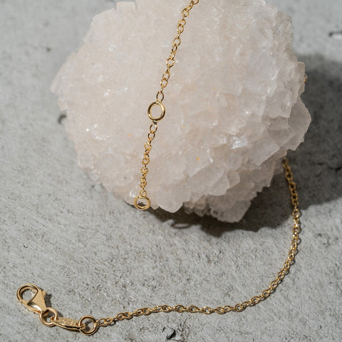 Lantisor 42cm simplu aur roz 18K