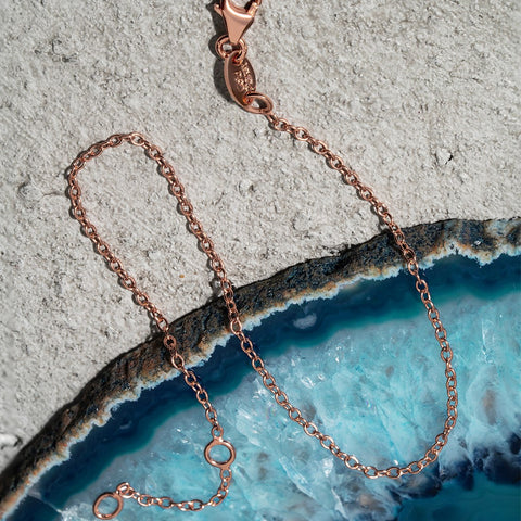 Lantisor 42cm simplu aur roz 14K