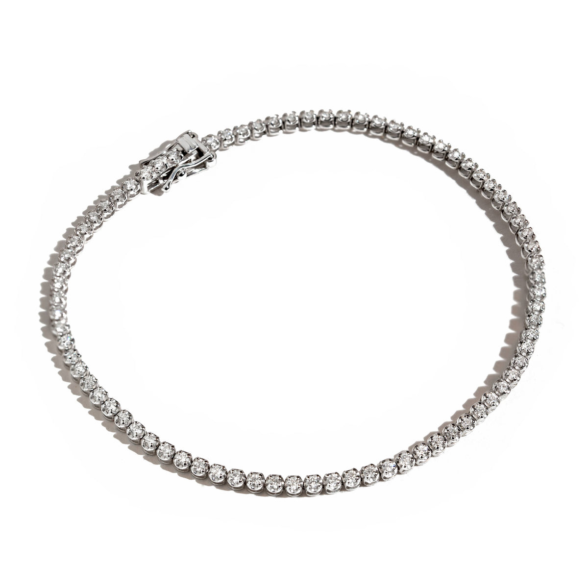 Bratara tennis cu diamante 3.04ct din aur alb 18K