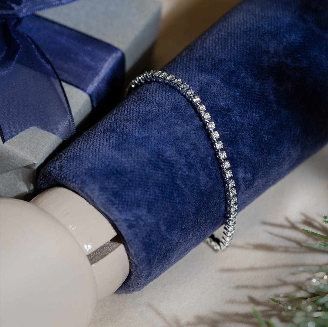 Bratara tennis cu diamante 3.05ct din aur alb 18K