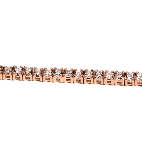 Bratara tennis cu diamante 3.10ct din aur roz 18K