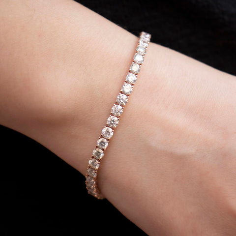 Tennis bracelet with 1.50ct black diamonds in 18K gold
