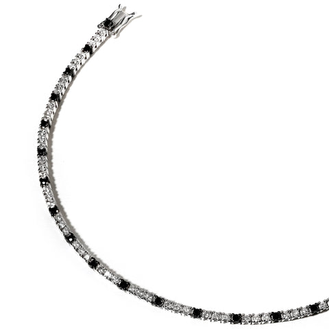 Tennis bracelet with 1.50ct black diamonds in 18K gold