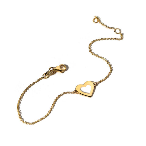Bratara cu Inimioara aur galben 14K
