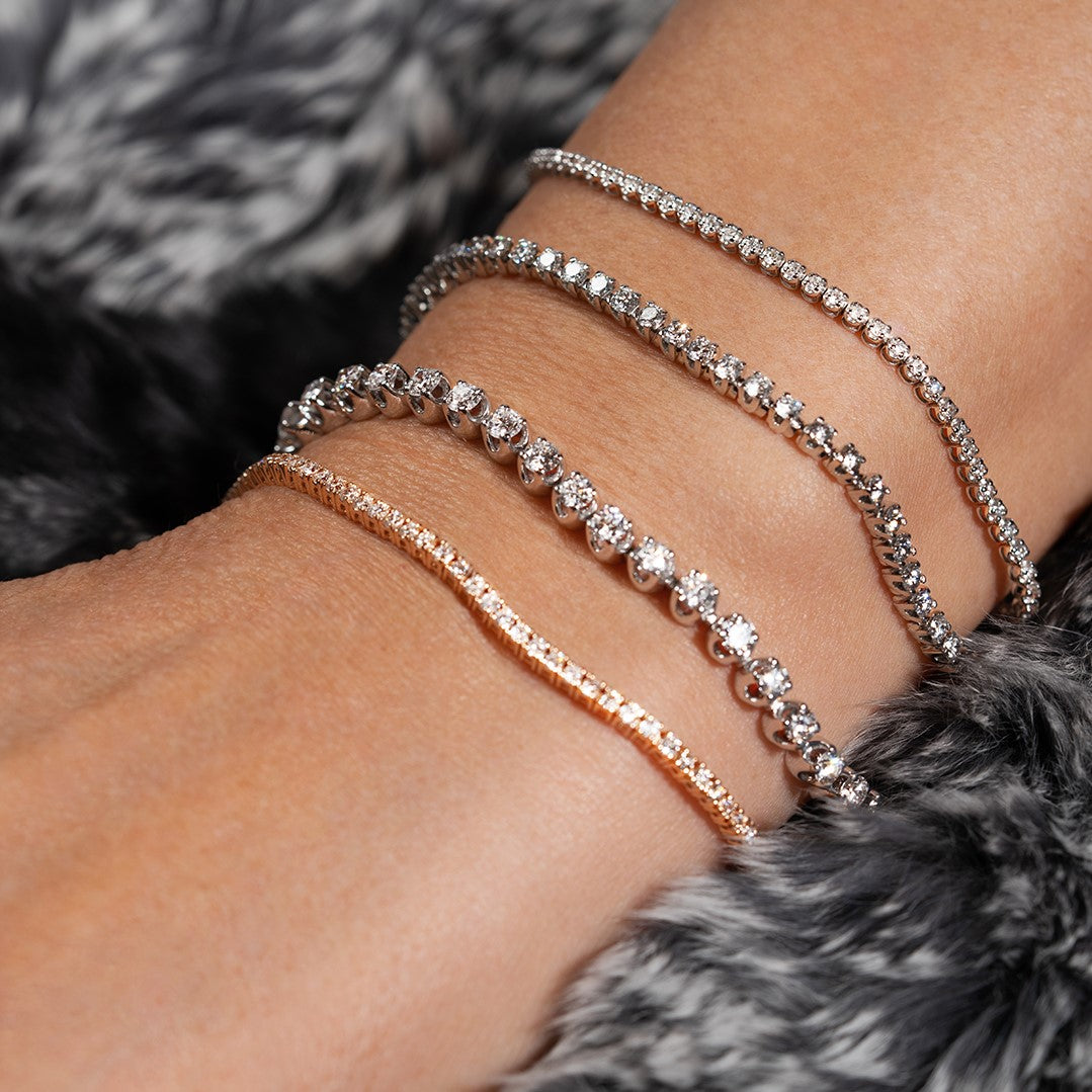 Bratara tennis cu diamante 3.10ct din aur roz 18K