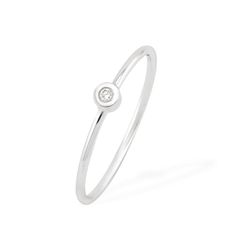 Bubbles ring with 14K white gold zirconia