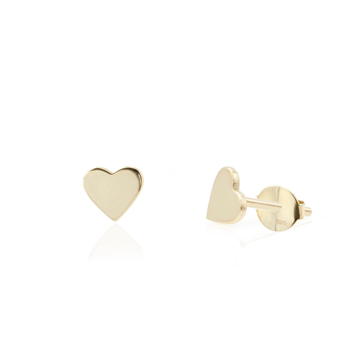 14K yellow gold heart earrings