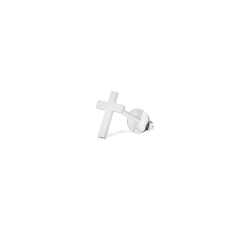 14k white gold Cross earrings