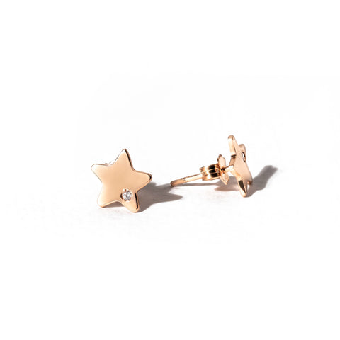 18K rose gold Star earrings