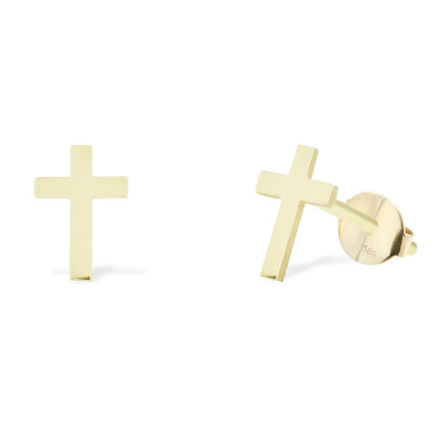 Cercei Cruce aur galben 14k