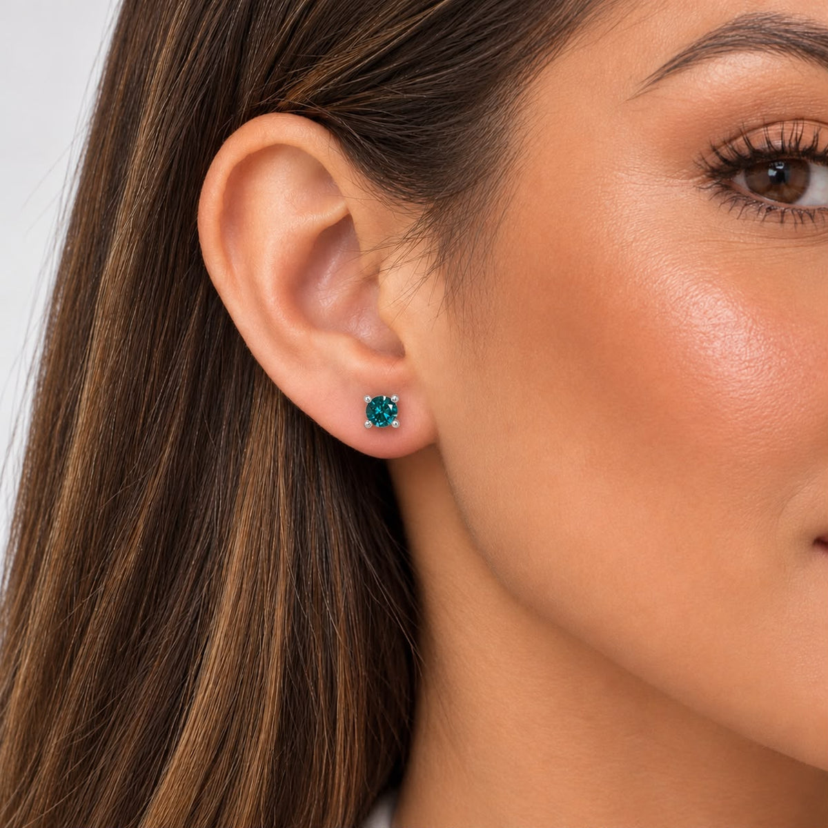 Cascais | Cercei cu Diamante Blue 0.51ct, aur alb 18k