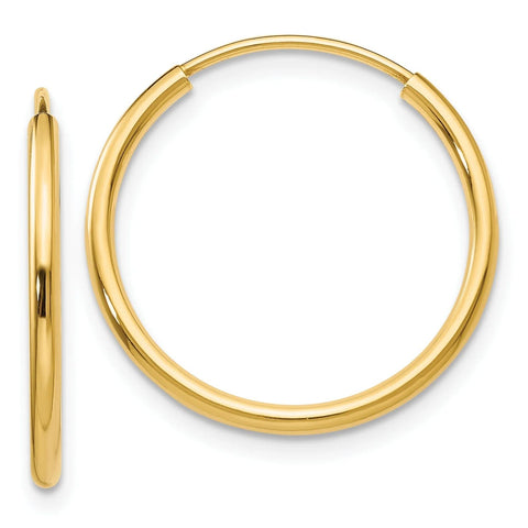 14K yellow gold heart earrings