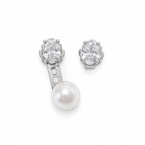 Cercei Luna – Diamante Naturale Oval Cut 1.02ct, Aur Alb 18K