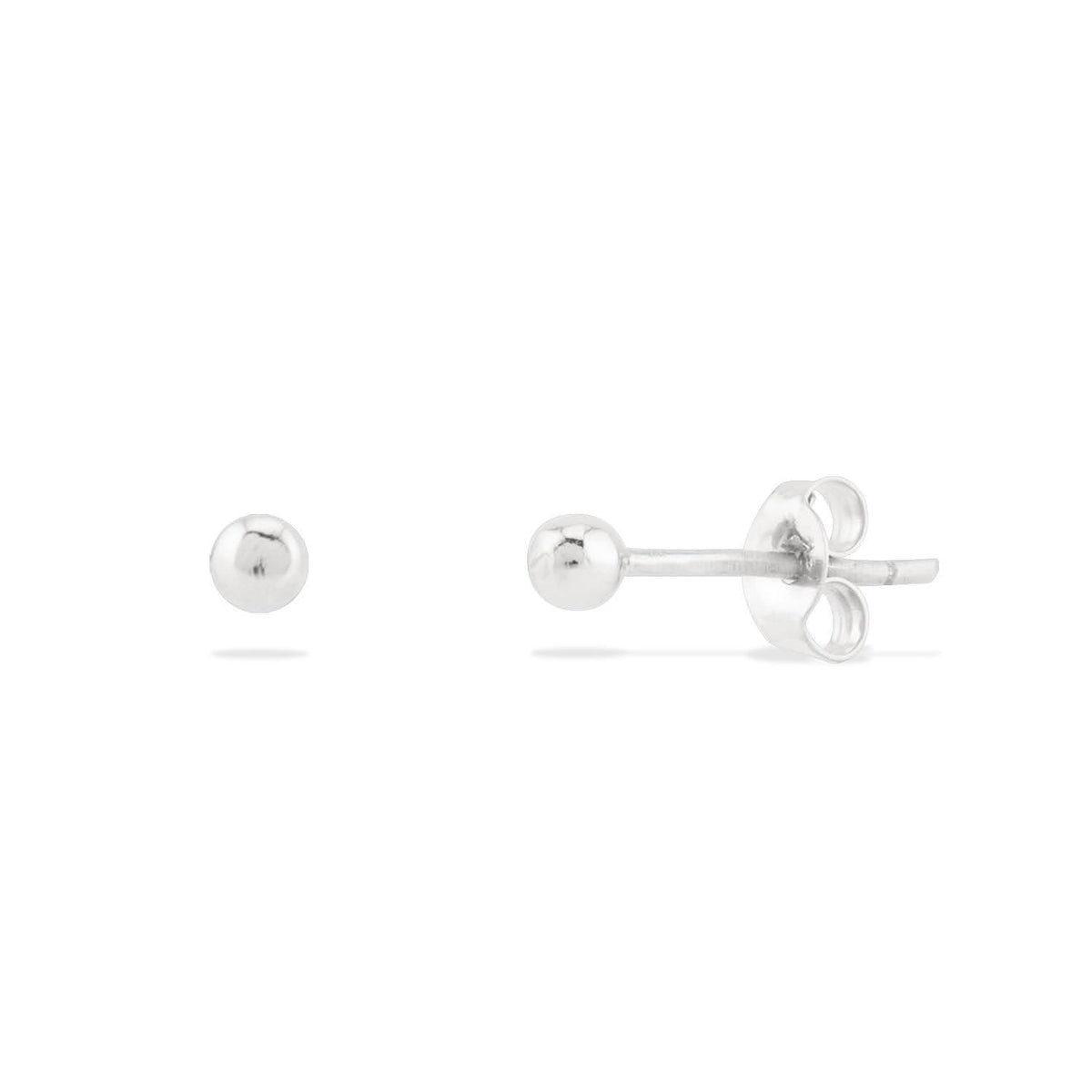 Ball earrings with 14k yellow gold chain and rod