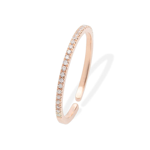 Cercel din aur roz 18k pave din diamante naturale