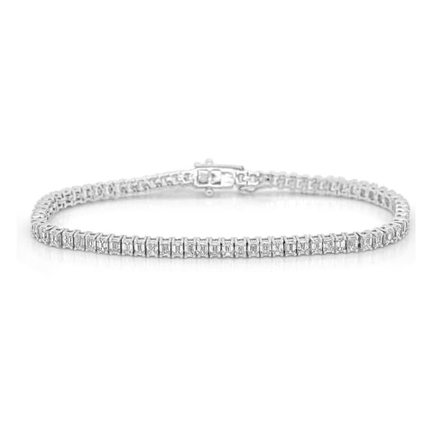 Tennis bracelet with 1.50ct black diamonds in 18K gold