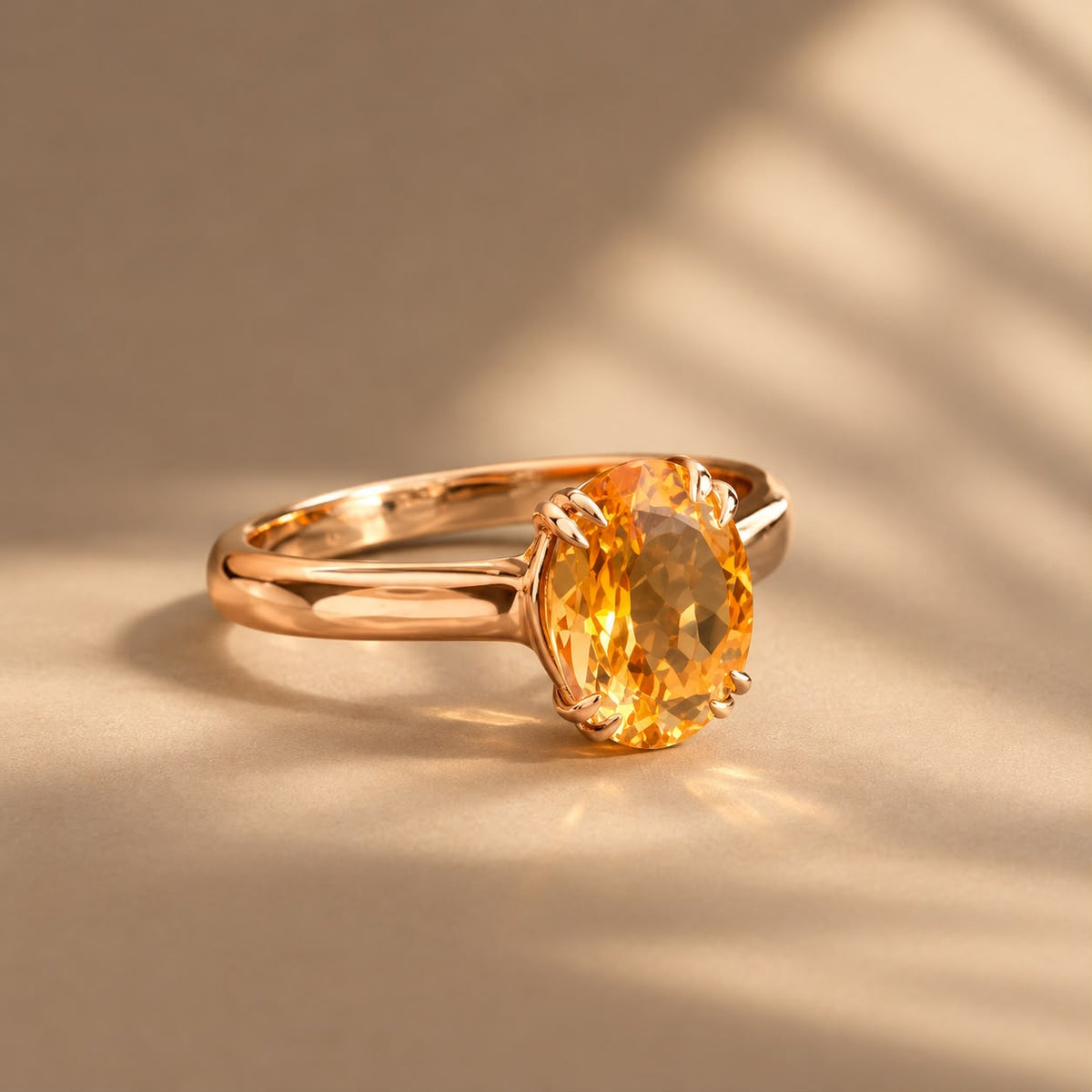 Taormina | Inel Citrin Oval Cut 1.90ct | Aur Galben 14K