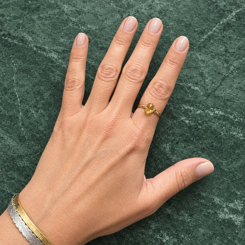 Taormina | Inel Citrin Oval Cut 1.90ct | Aur Galben 14K