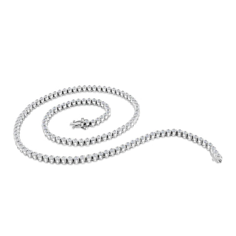 Colier Tennis cu diamante 13.08ct din aur alb de 18K