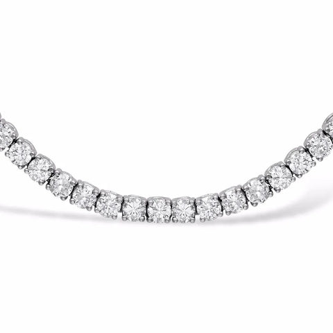 Colier Tennis cu diamante 13.08ct din aur alb de 18K