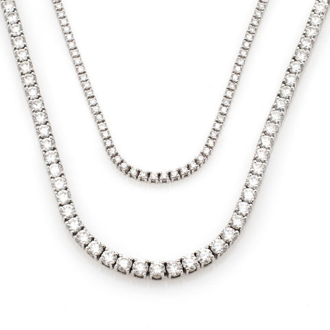 Colier Tennis cu diamante 13.08ct din aur alb de 18K