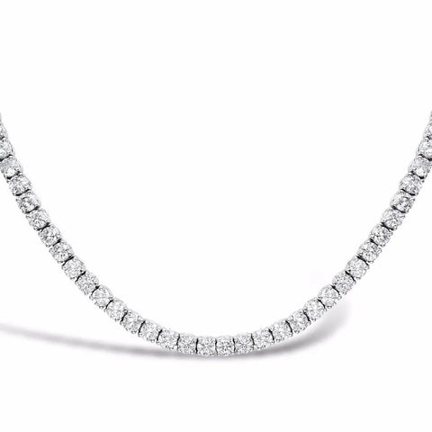 Colier Tennis cu diamante 13.08ct din aur alb de 18K