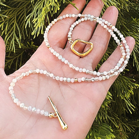 Summer Gold chain with Tanzanite and 14k yellow gold