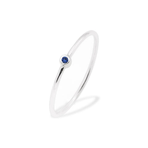 Inel cu Safir din aur alb de 14K
