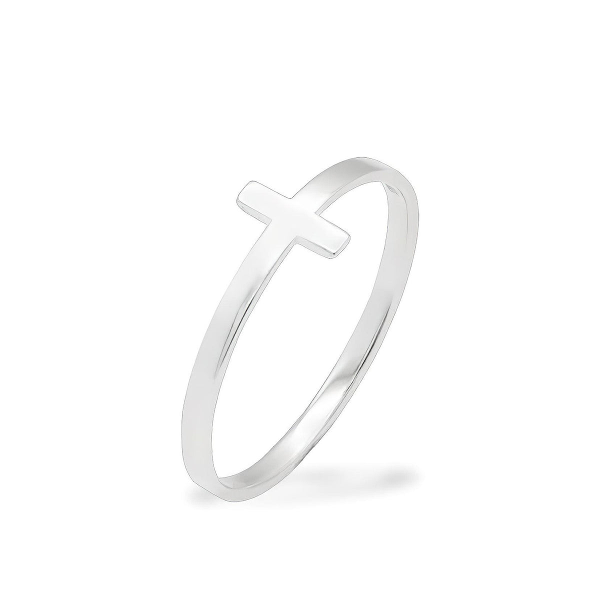 Cross ring 14K white gold