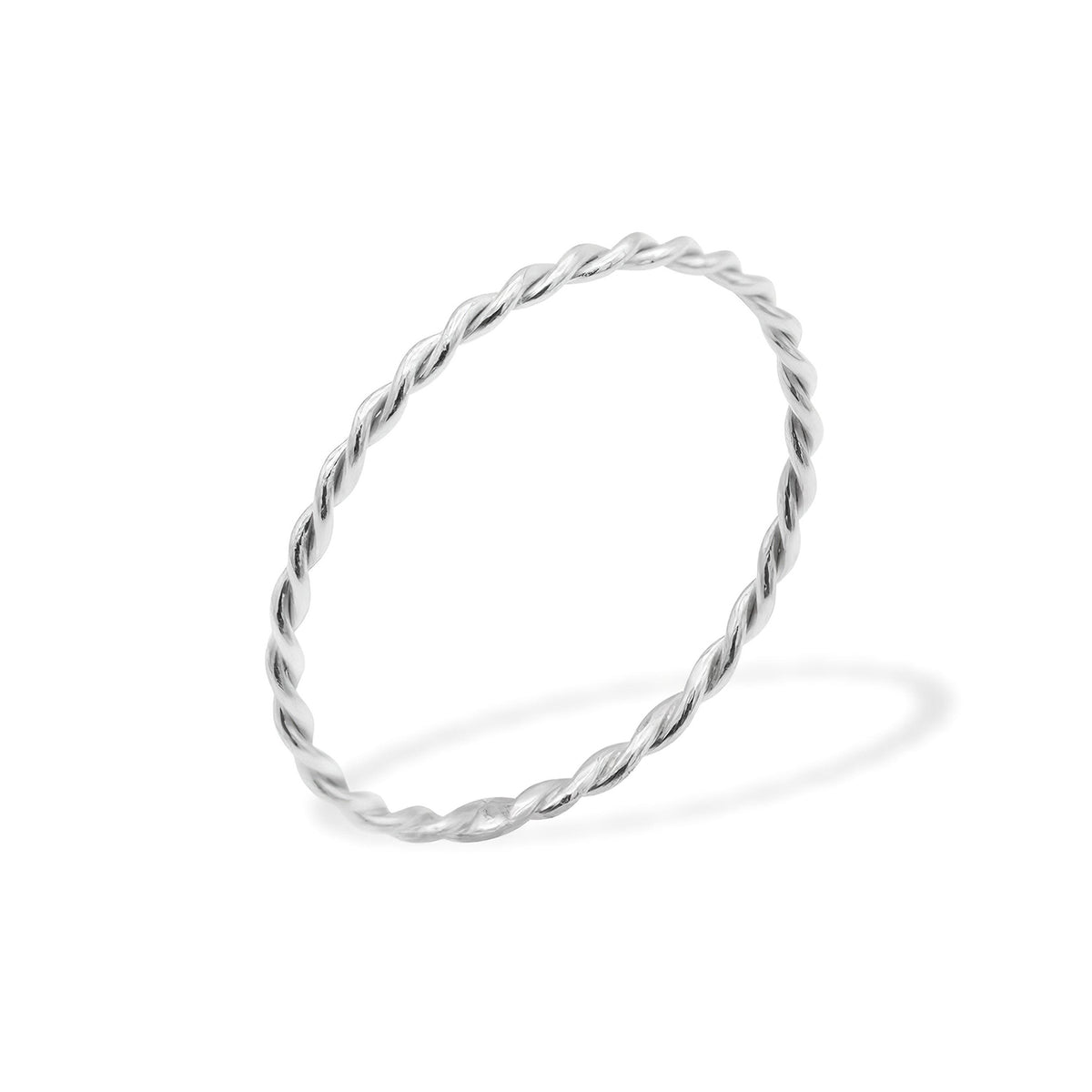 Twisted 14K white gold ring