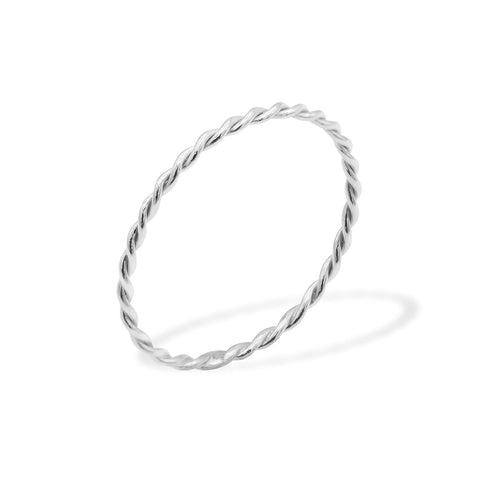 Twisted 14K white gold ring