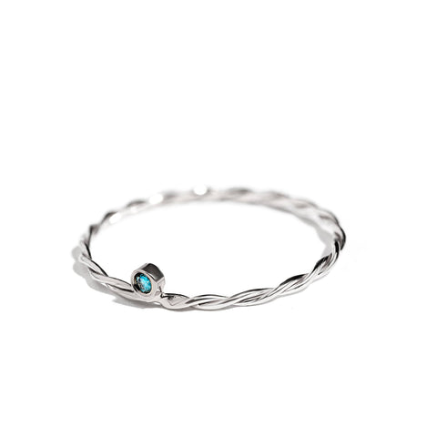 BlueDia Twisted 14K white gold ring