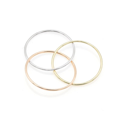 Ring Ese Tris Structured multicolor 14K gold