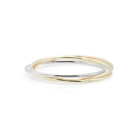 Ring Ese Tris Structured multicolor 14K gold