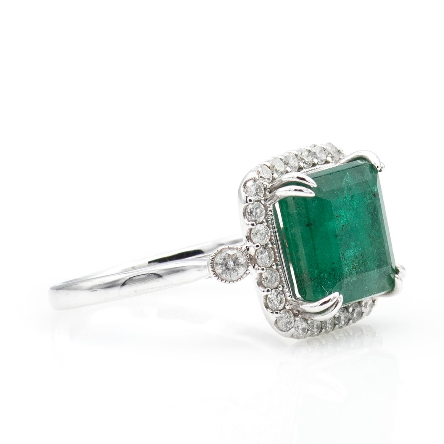Square Emerald 5.90ct and Diamonds 0.57ct Ring – London Collection